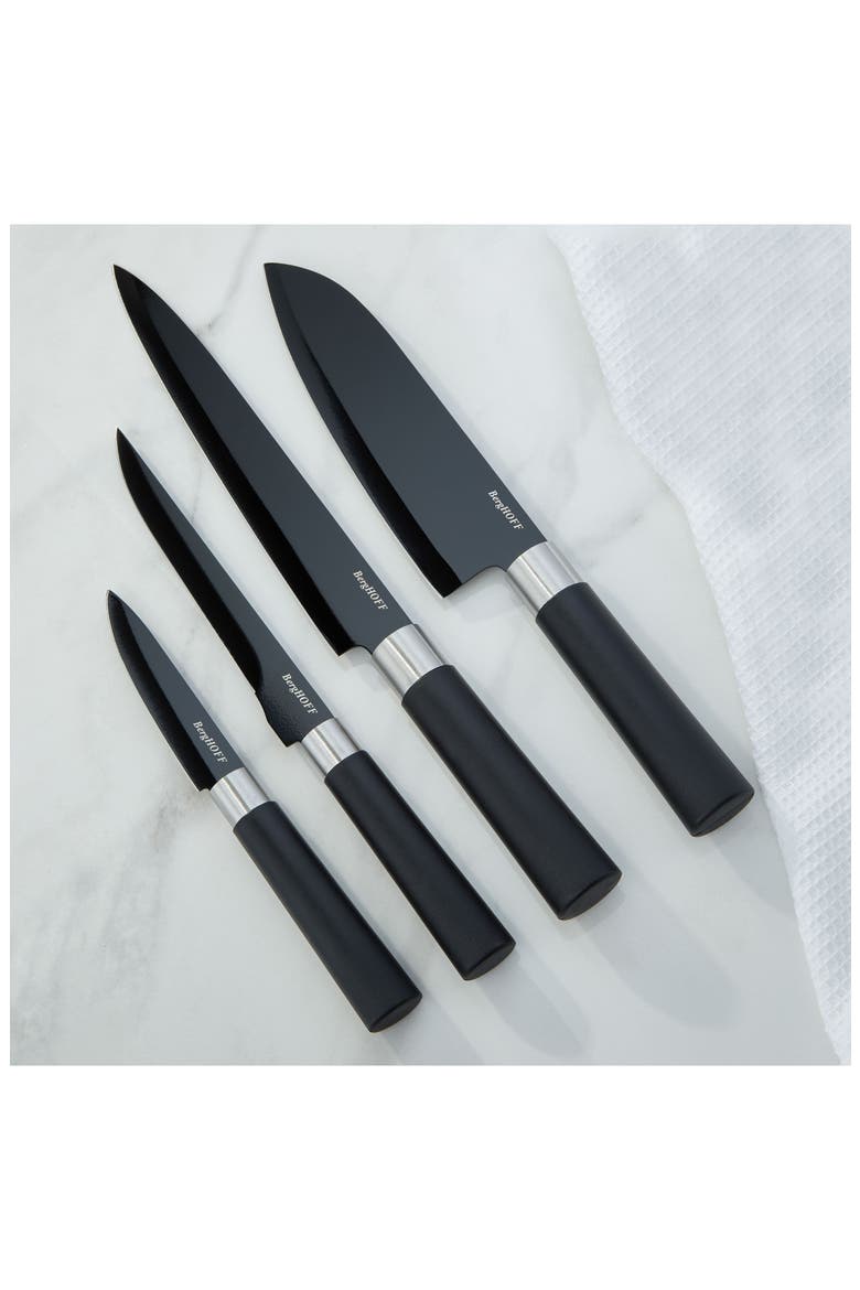 DiNA Prime 4-Piece Knife Set, Alternate, color, BLACK