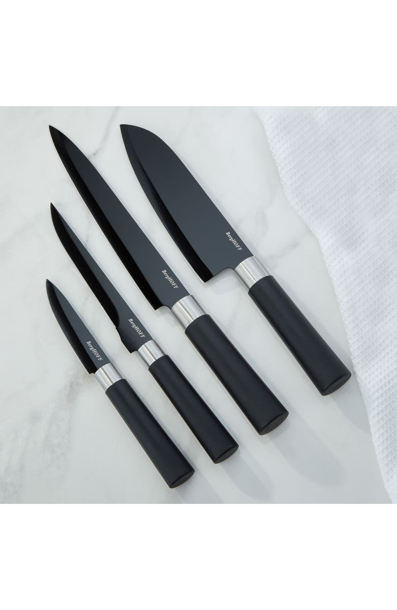BergHOFF DiNA Prime 4-Piece Knife Set, Alternate, color, Black