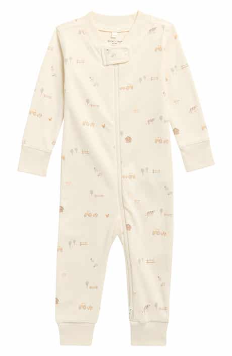 Print Zip Organic Cotton Romper
