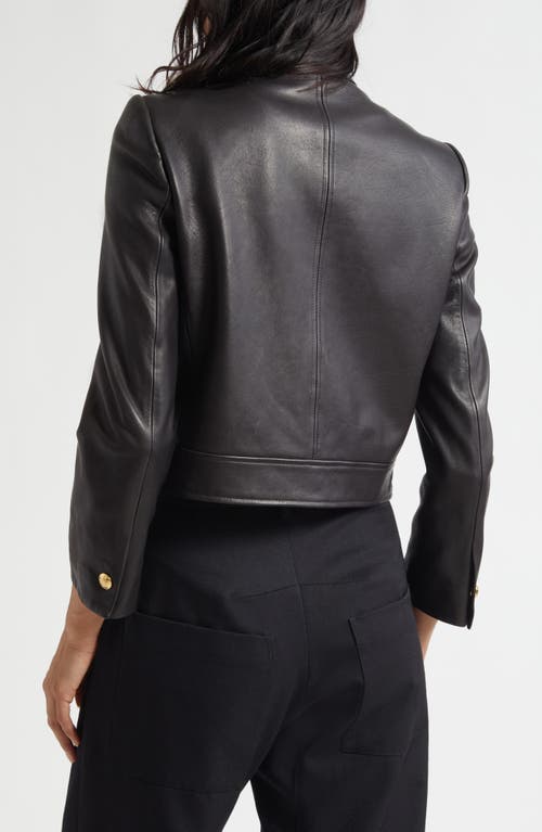Nili Lotan Hadley Crop Leather Jacket In Black