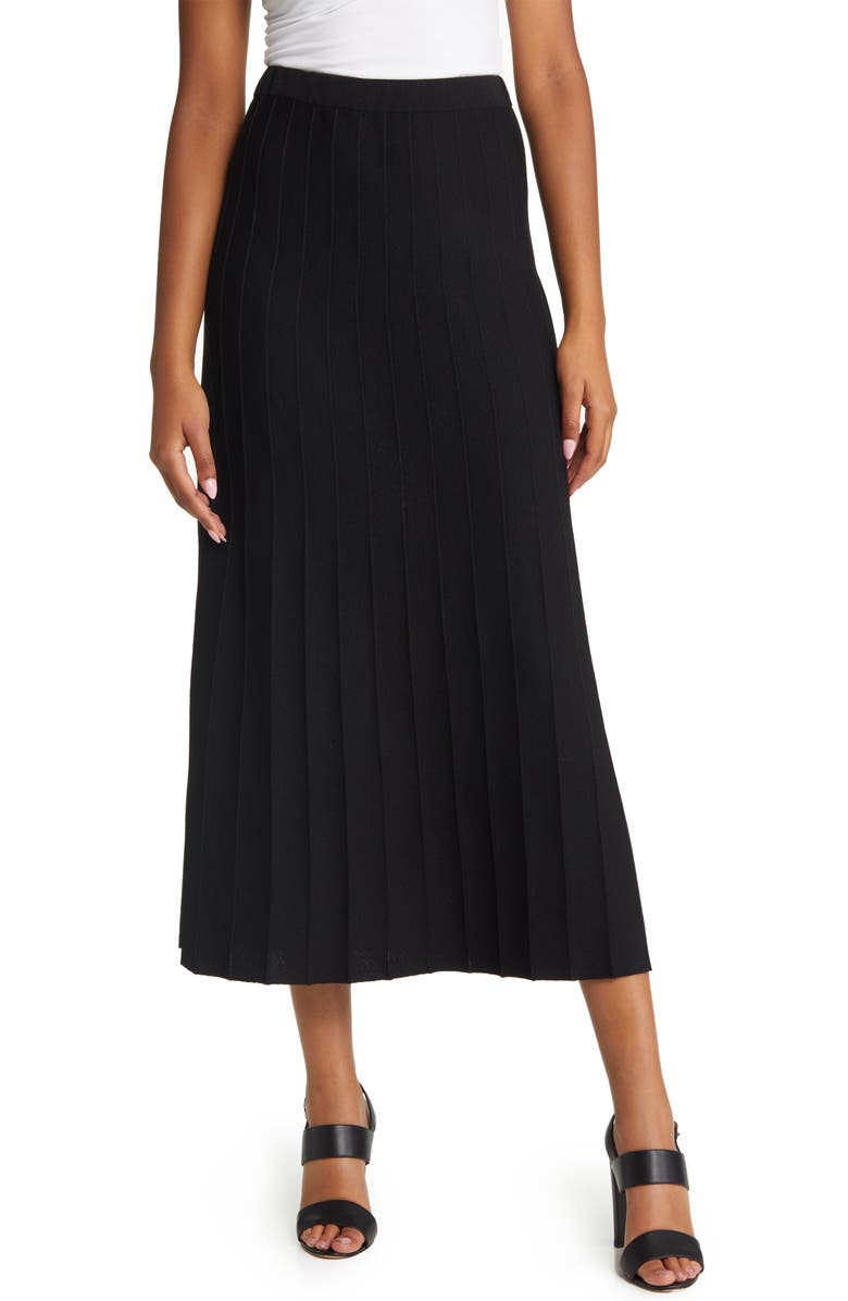Ming Wang Pleated Pull-On Skirt, Main, color,