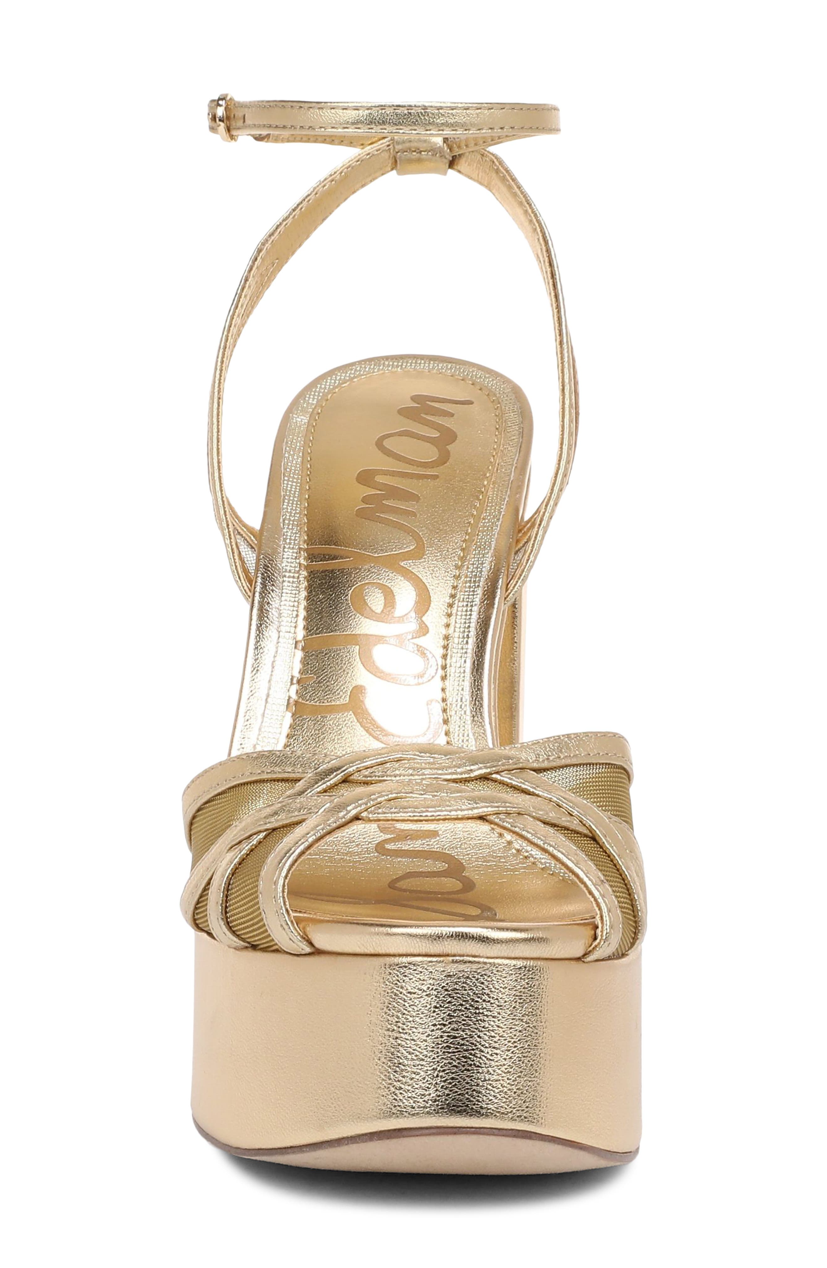 Sandy Ankle Strap Platform Sandal, Alternate, color, AMBER GOLD