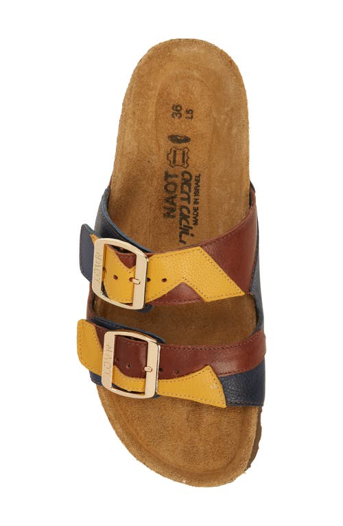Naot San Diego Slide Sandal In Chestnut/marigold/ink