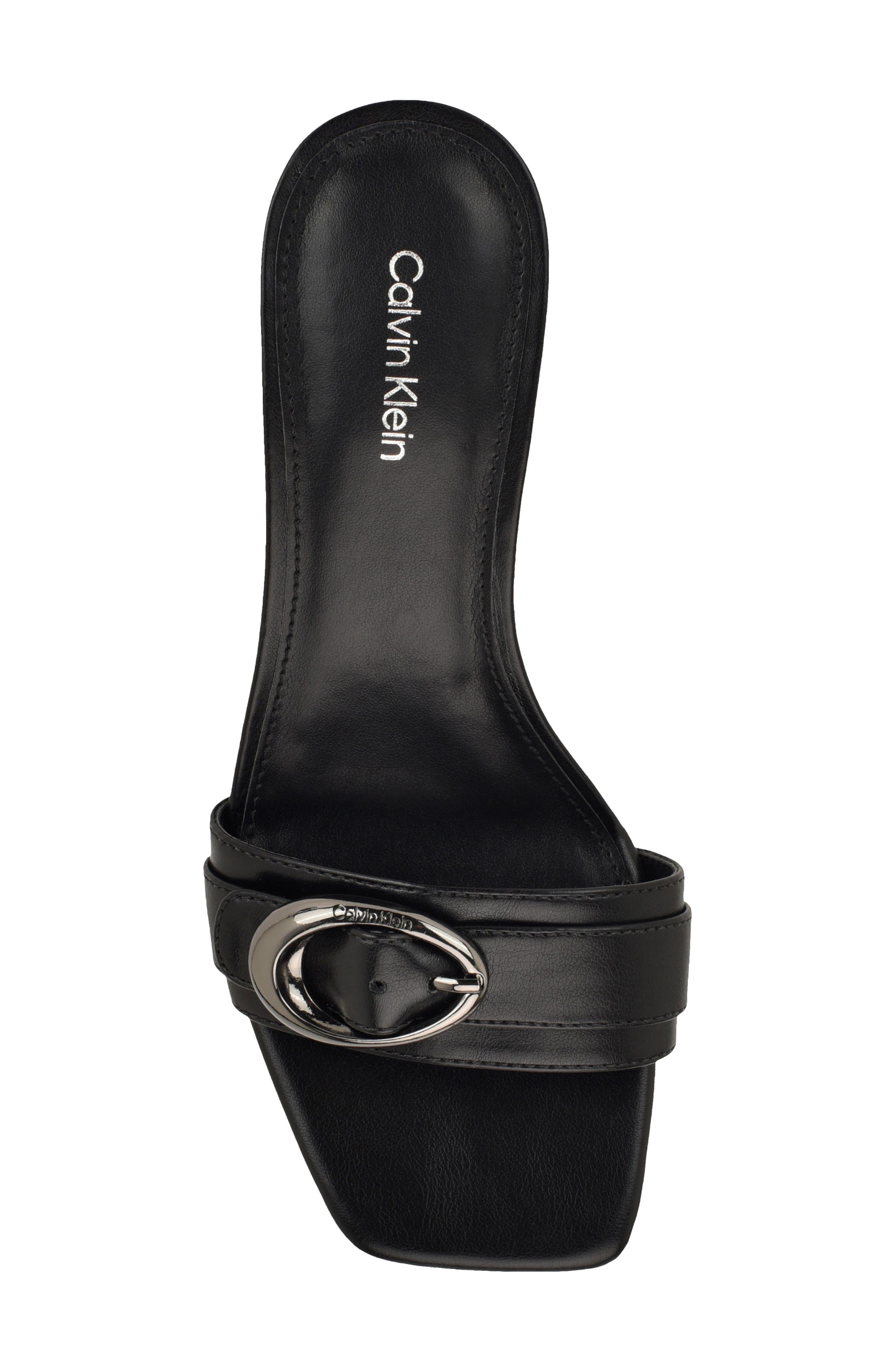 Calvin Klein Neveena Kitten Heel Sandal, Alternate, color, Black