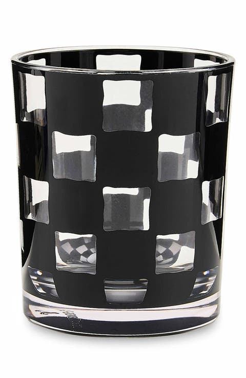 Set of 4 Black Check Acrylic Tumblers