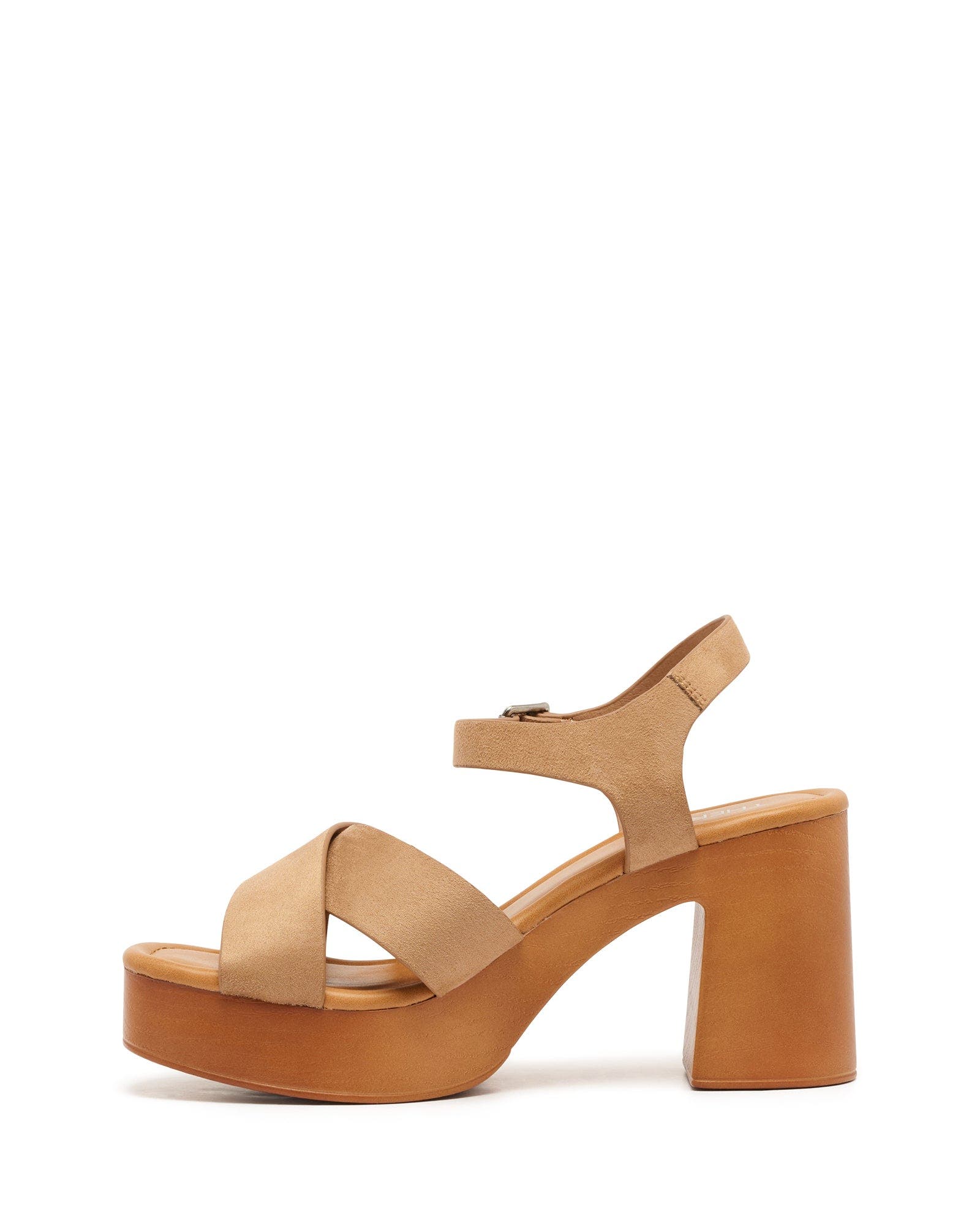 Brynn Open Round Toe Sandal, Alternate, color, Toffee Faux Suede
