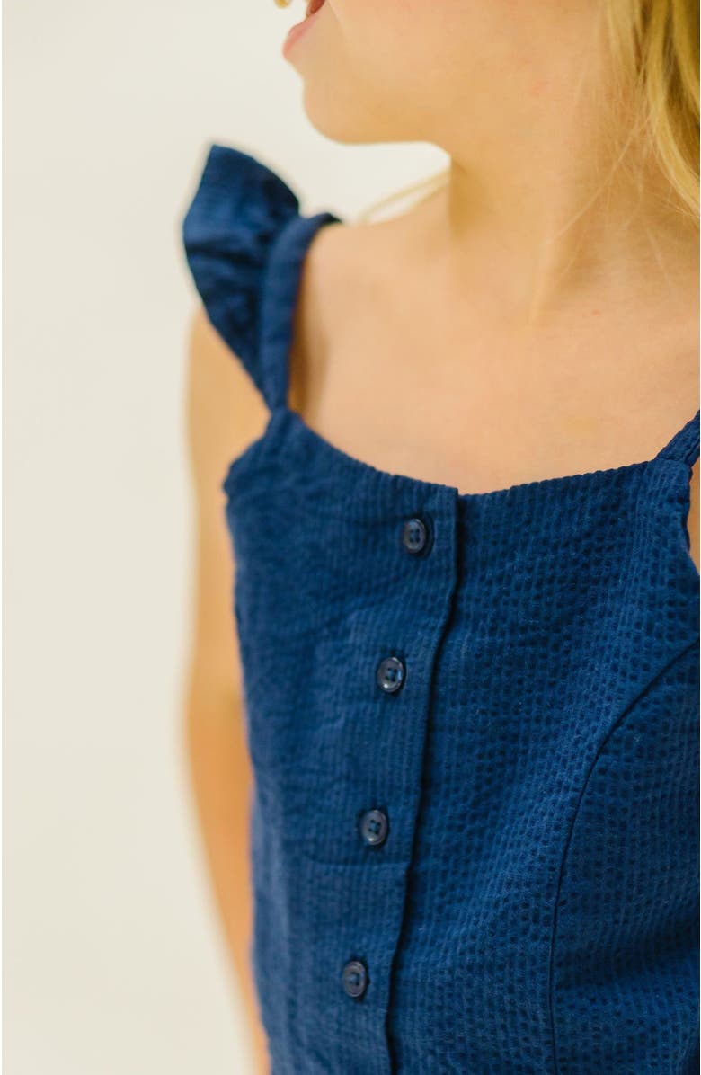 Hope & Henry Baby Girls' Flutter Button Front Romper, Infant, Alternate, color, 