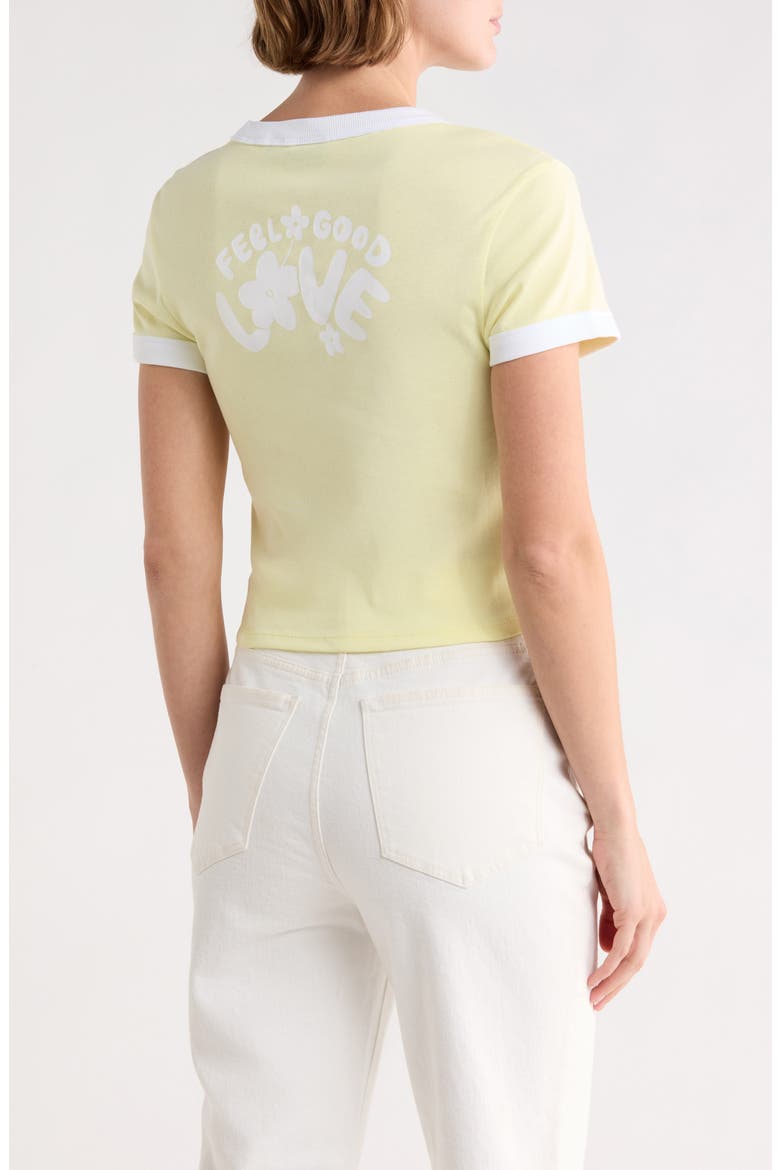 Dalia Cropped Cotton T-Shirt, Alternate, color, LIGHT/ PASTEL YELLOW