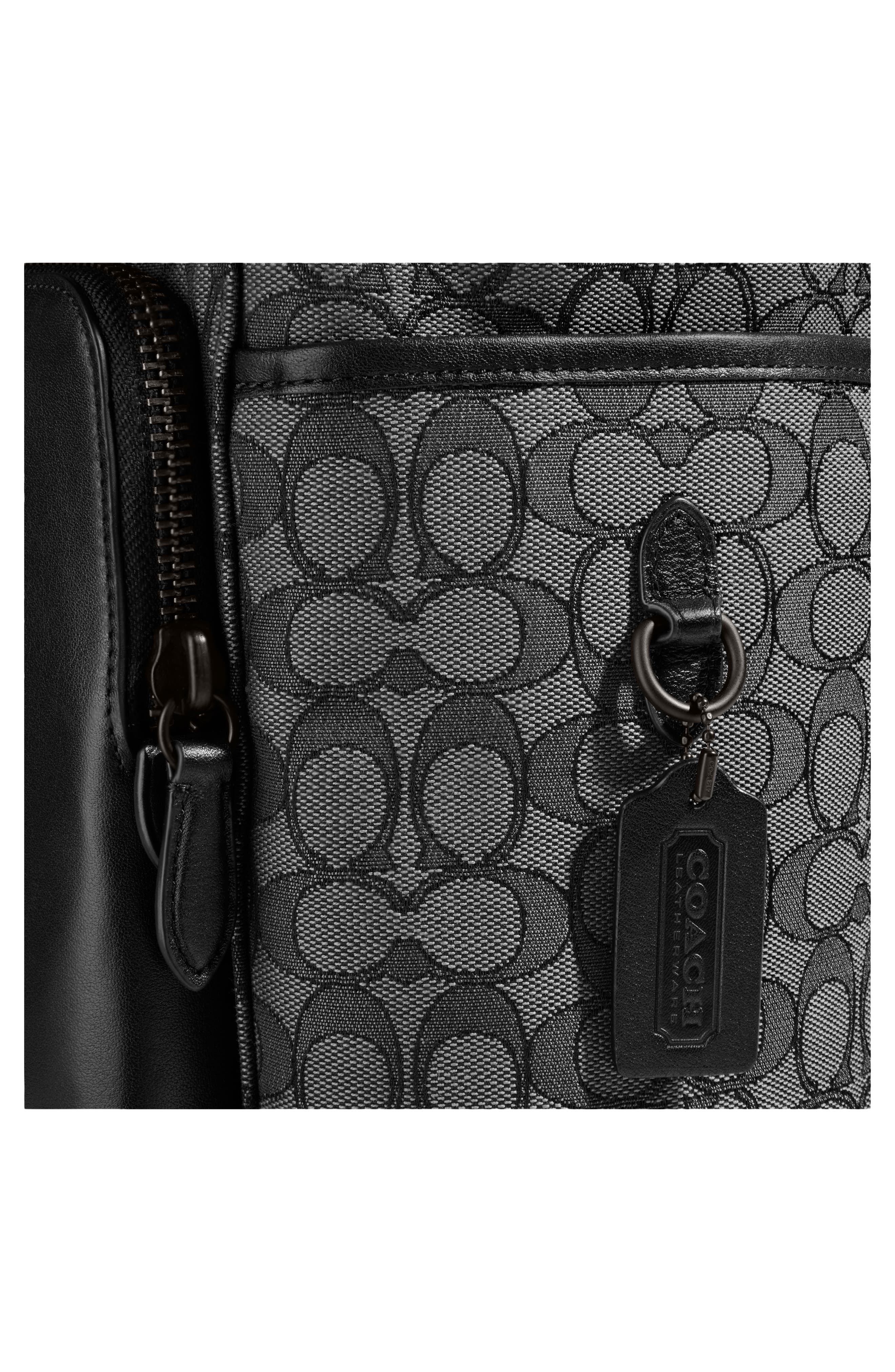 COACH League Signature Jacquard & Leather Backpack, Alternate, color, 
