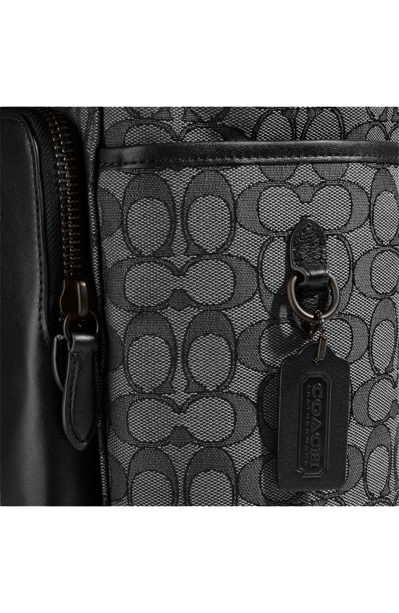 COACH League Signature Jacquard & Leather Backpack, Alternate, color,