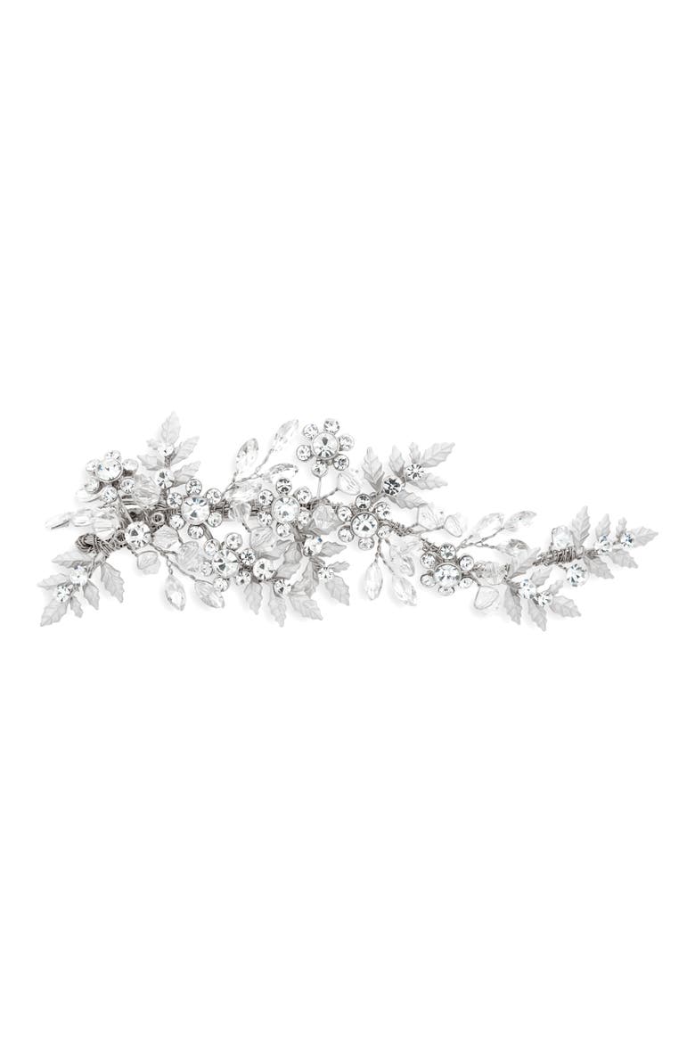 Miron Crystal Hair Clip, Main, color, SILVER