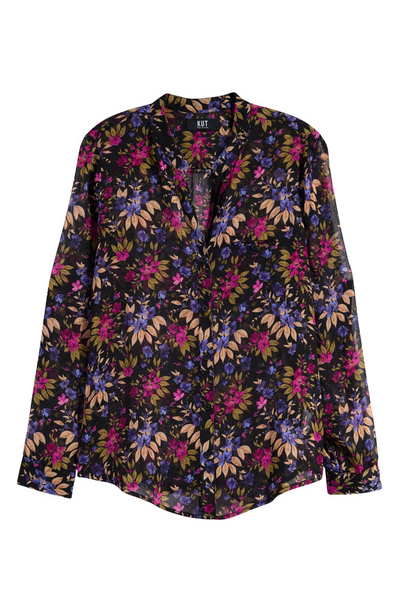 KUT from the Kloth Jasmine Chiffon Button-Up Shirt, Alternate, color,