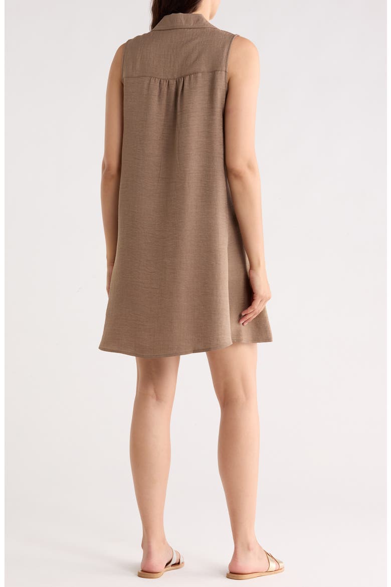 Two Pocket Sleeveless Shirtdress, Alternate, color, MOCHA LOVE
