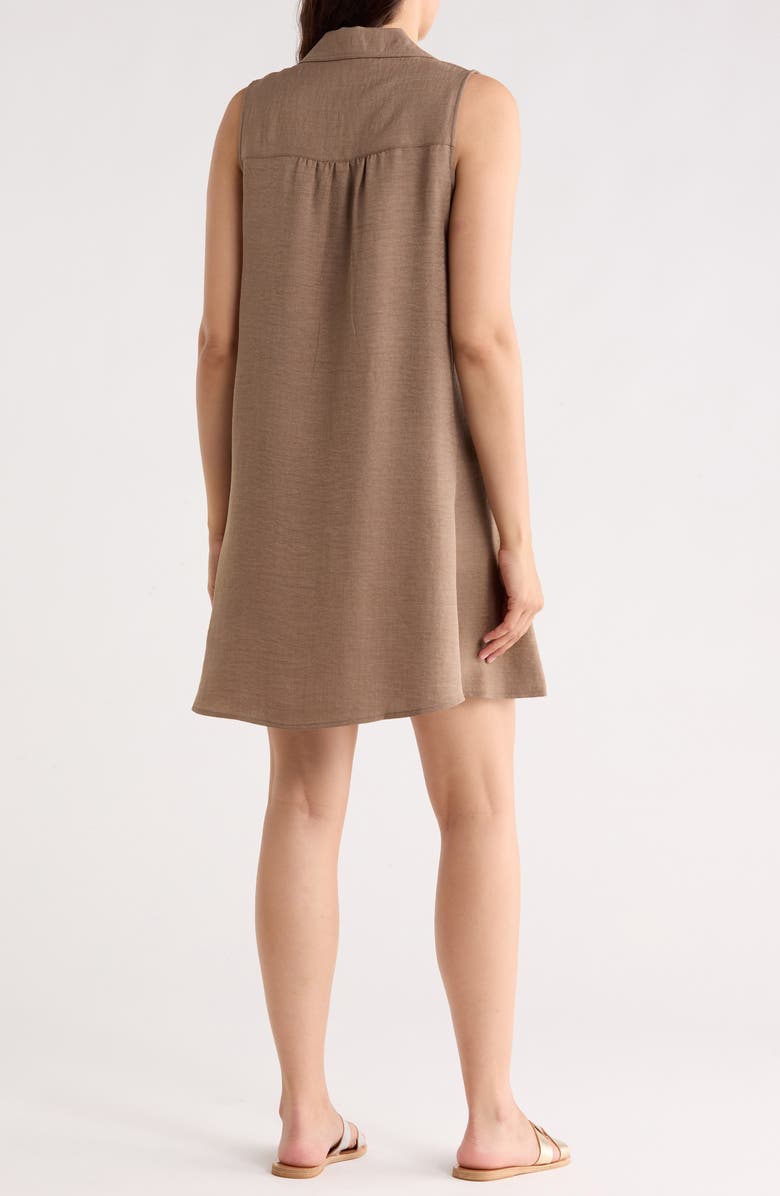 beachlunchlounge Two Pocket Sleeveless Shirtdress, Alternate, color, Mocha Love