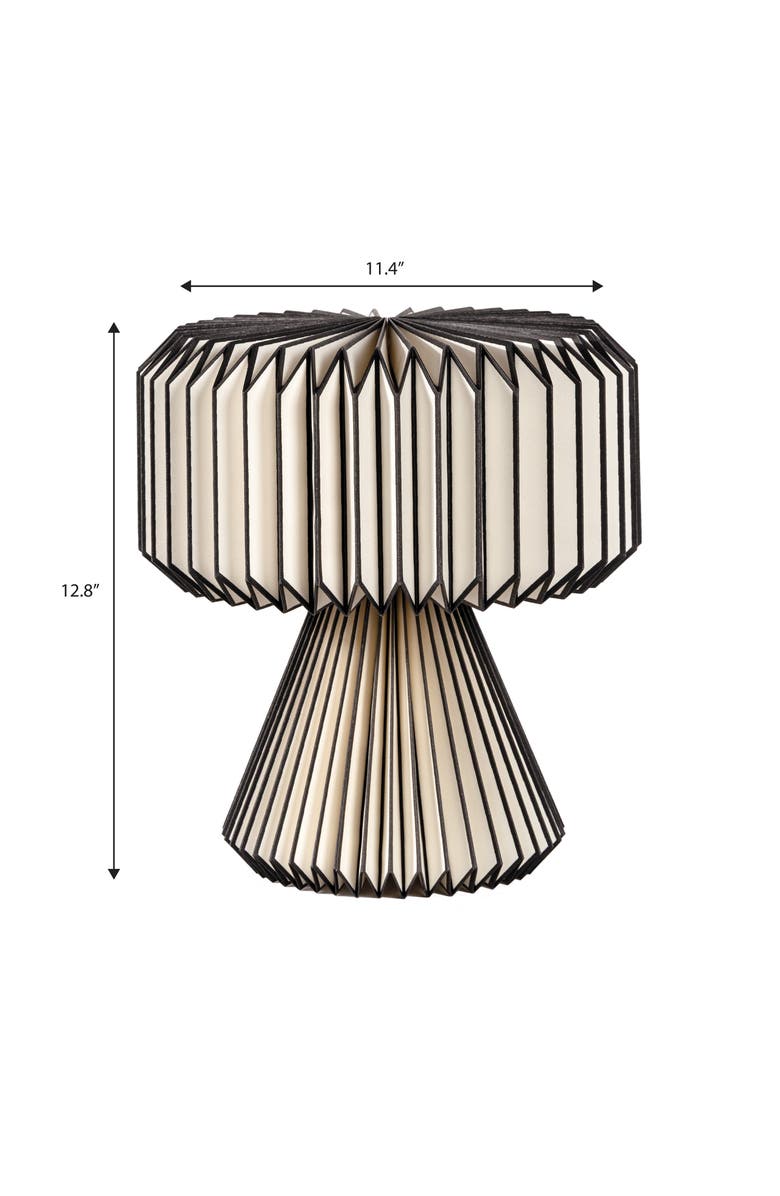 JONATHAN Y Zelda 12.8" Modern Art Deco Paper Pleated Shade Accent LED Table Lamp, Alternate, color, Black Natural