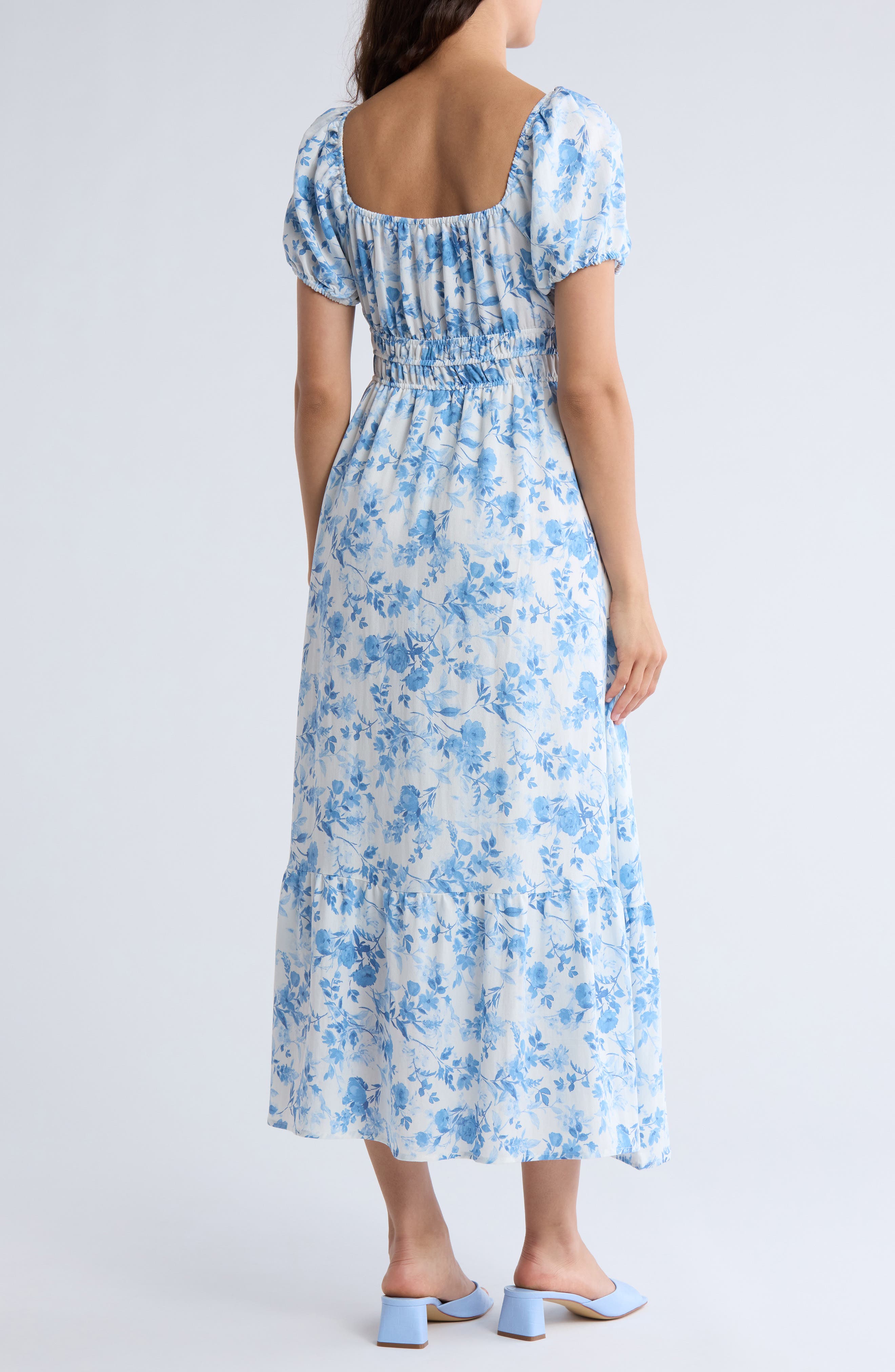 Floral Puff Sleeve Midi Dress - image 4
