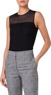 Akris punto Round Neck Mesh Top