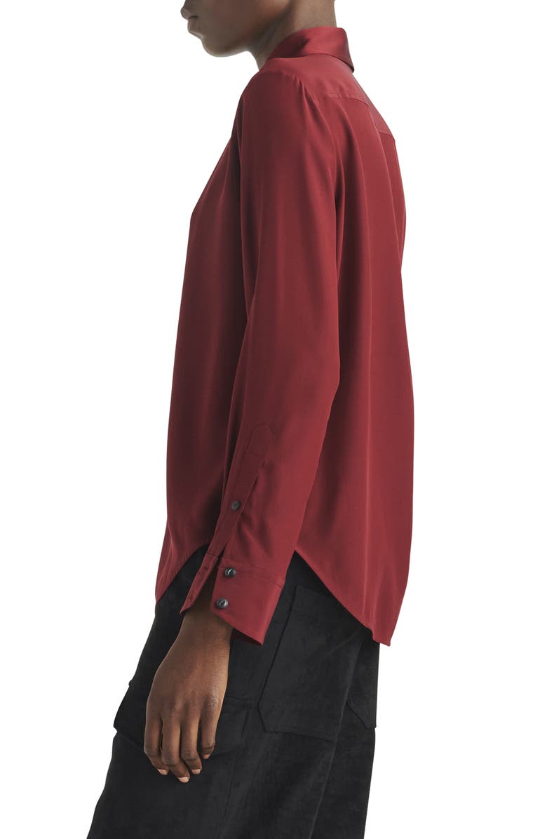 rag & bone Phillipa Point Collar Blouse, Alternate, color, Wine