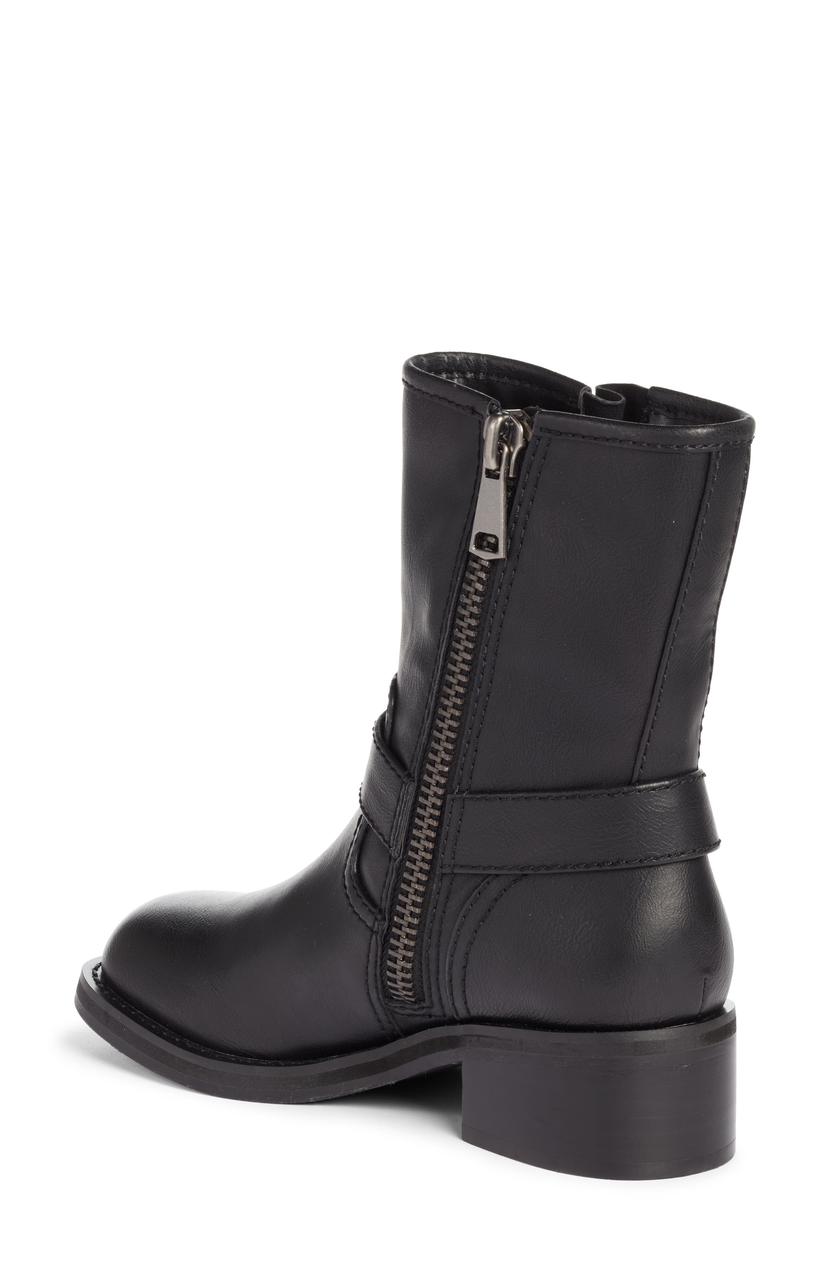 Rylan Zip Moto Bootie, Alternate, color, BLACK