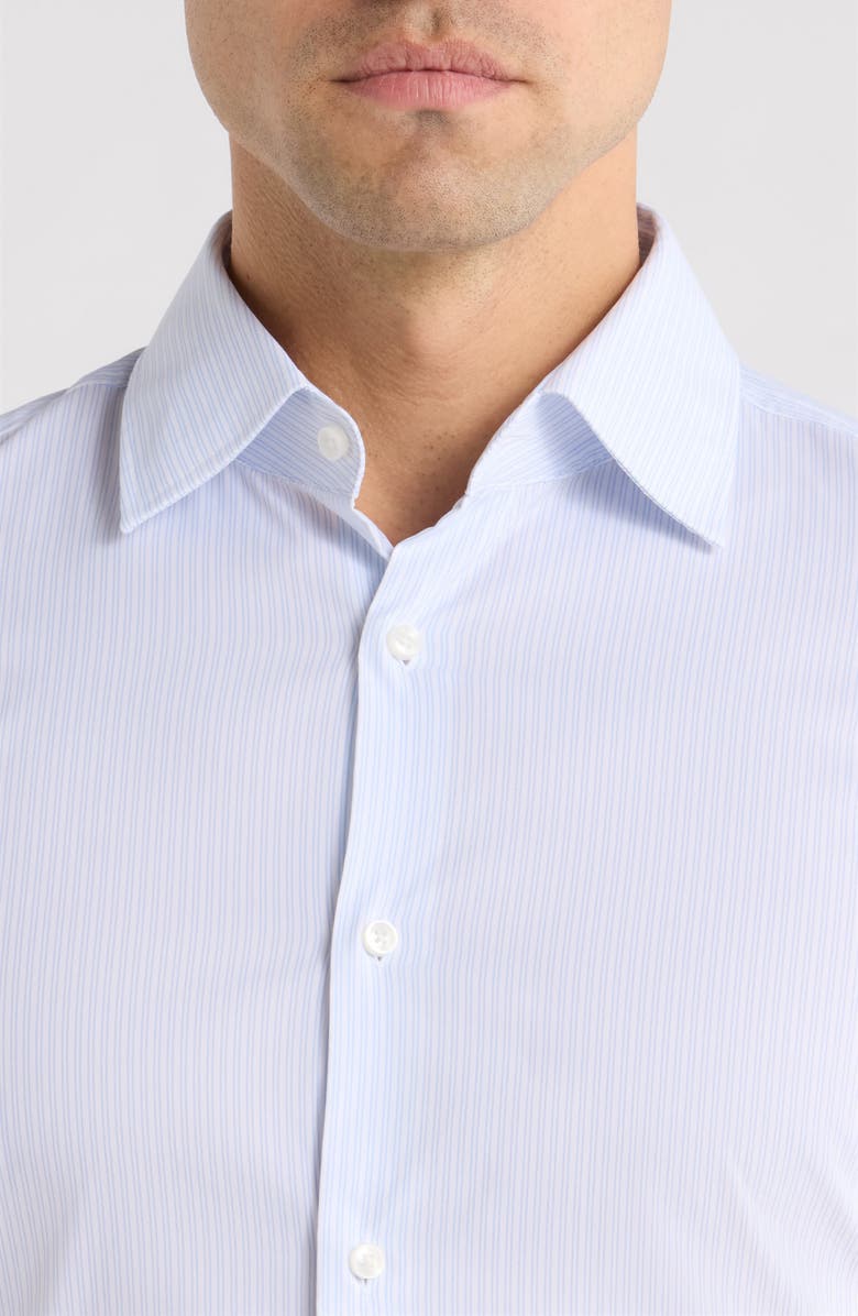 BOSS Hank Kent Slim Fit Stretch Performance Dress Shirt, Alternate, color, Light/ Pastel Blue