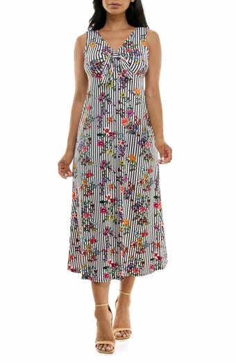 Tie Front Sleeveless Midi Dress
