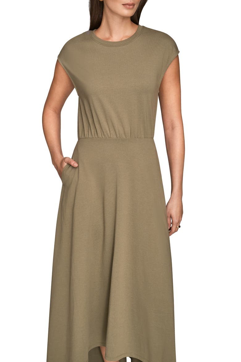 Cap Sleeve Maxi Dress, Alternate, color, KHAKI GREEN
