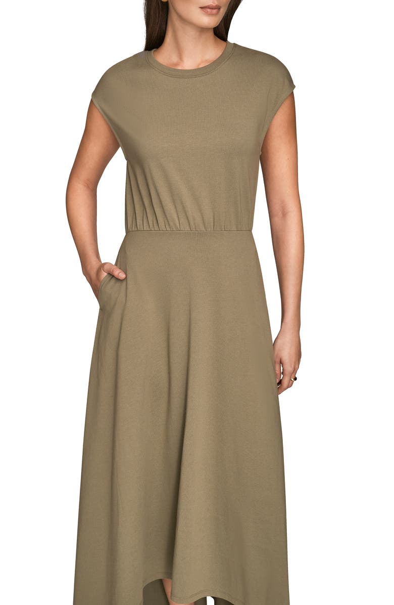 Donna Karan New York Cap Sleeve Maxi Dress, Alternate, color, Khaki Green