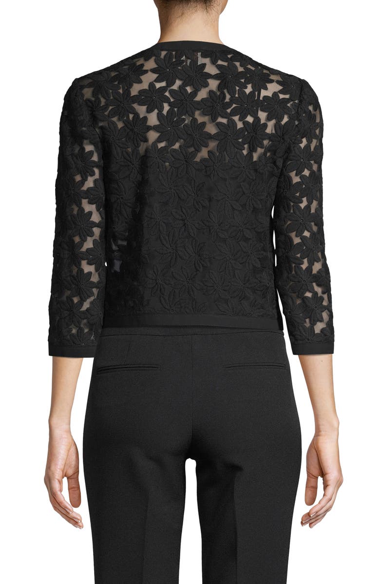 Anne Klein Floral Lace Crop Cardigan, Alternate, color, 