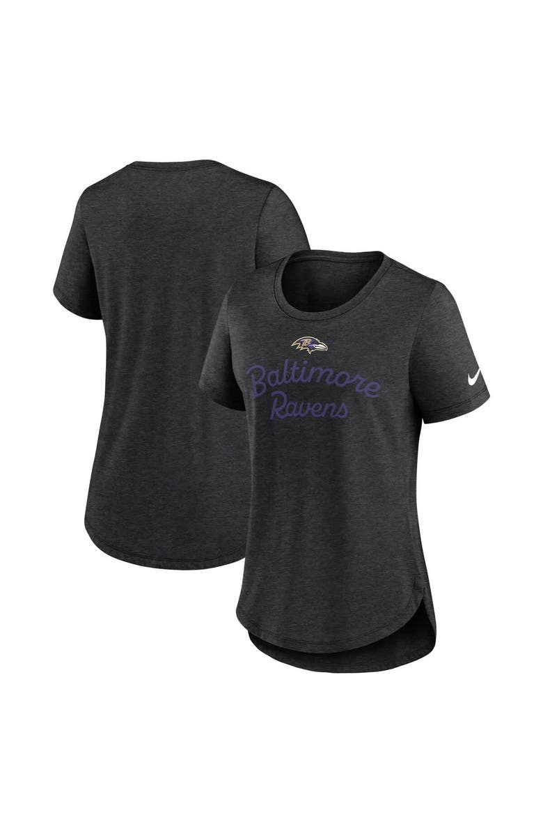Nike Women's Nike Black Baltimore Ravens Script Tri-Blend T-Shirt, Alternate, color, Black
