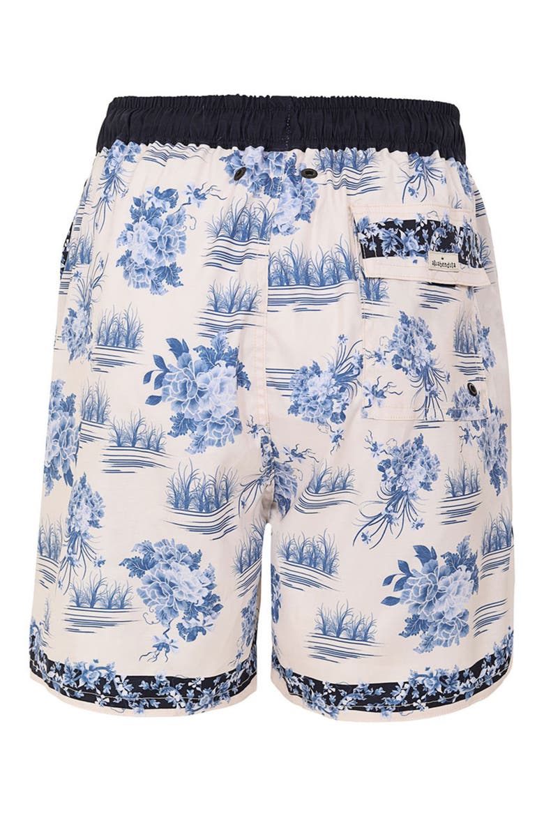 Joe Ivy Stretch Swim Trunks, Alternate, color, WHITE MULTI