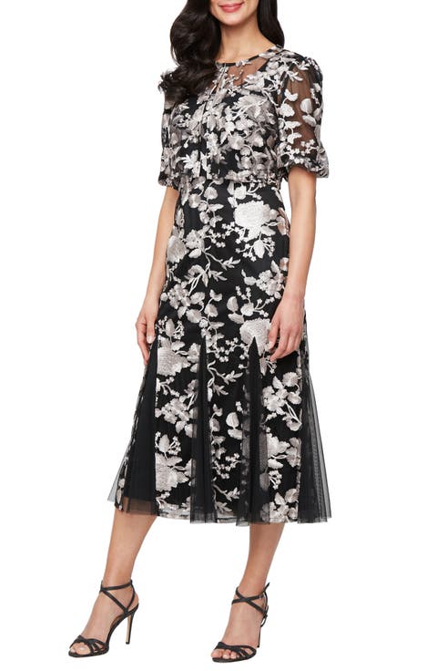 Floral Embroidered Sleeveless Dress & Jacket