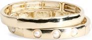 Cara Set of 2 Faux Pearl Bangle Bracelets
