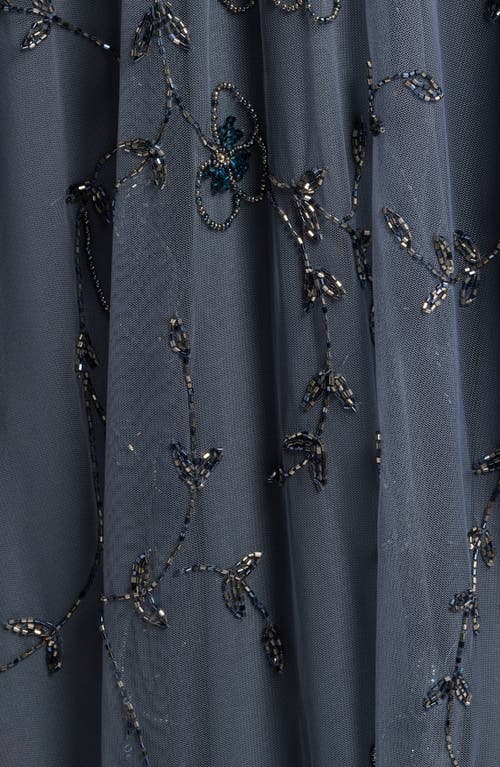 Pisarro Nights Embellished Cocktail Dress With Open Front Jacket In Smoke 021