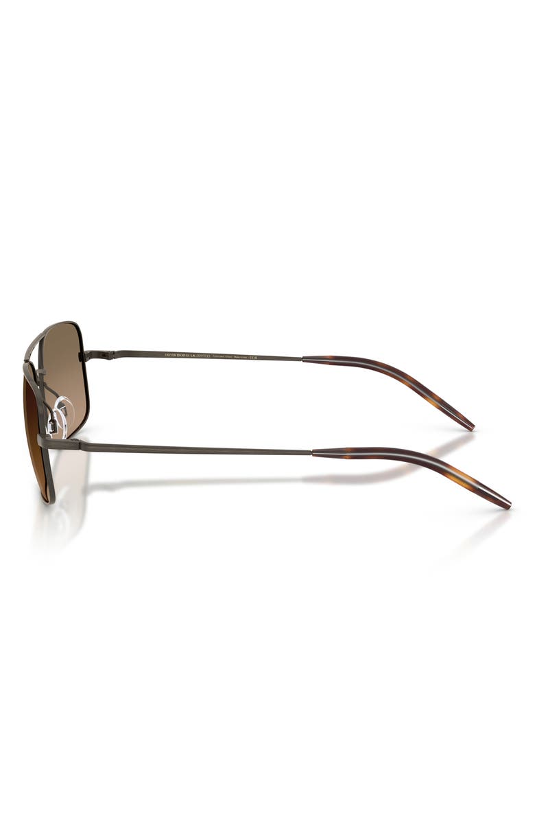 Oliver Peoples 55mm Victory II Polarized Rectangular Sunglasses, Alternate, color, Pewter / Sandstone