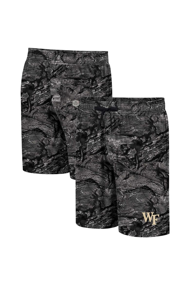 Men's Colosseum Charcoal Wake Forest Demon Deacons Realtree Aspect Ohana Swim Shorts, Main, color, Charcoal