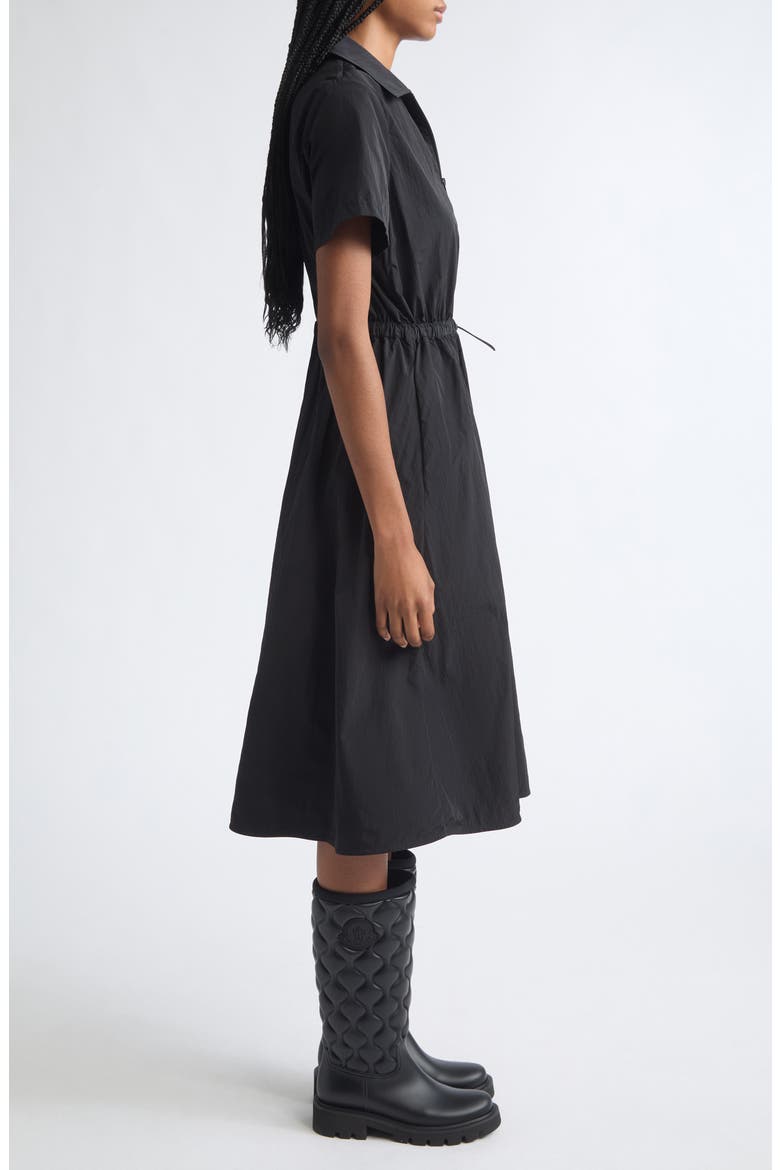 Half Zip Nylon Polo Dress, Alternate, color, BLACK