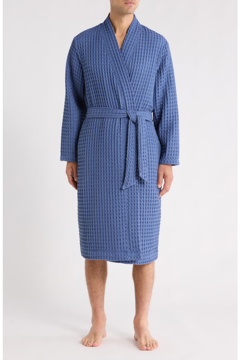 Modern Waffle Robe, Main, color, BLUE BIJOU