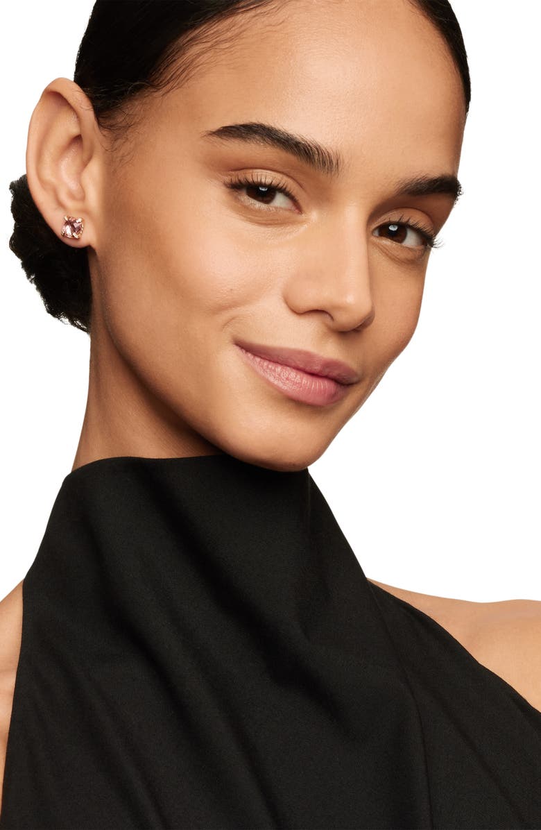 David Yurman Châtelaine<sup>®</sup> Morganite 18k Rose Gold Stud Earrings with Diamonds, Alternate, color, Rose Gold/ Diamond/ Morganite