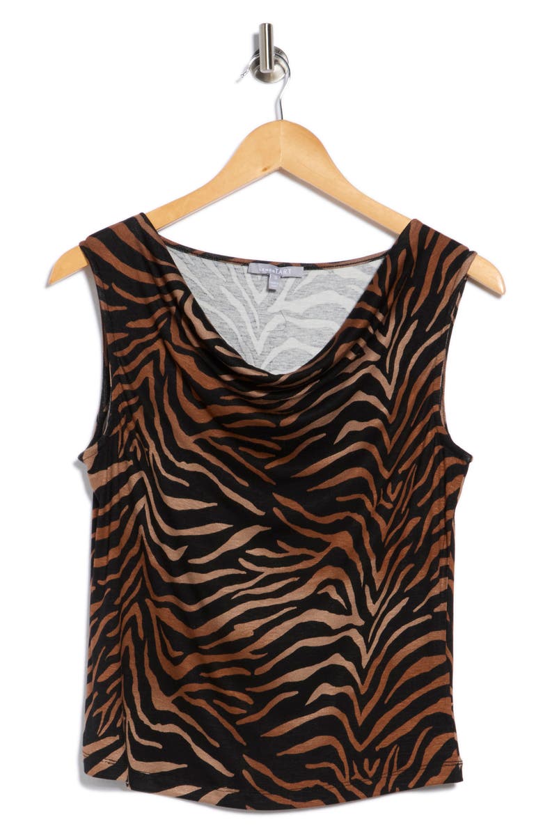 Tart Gigi Draped Woven Tank Top, Alternate, color, Classic Zebra