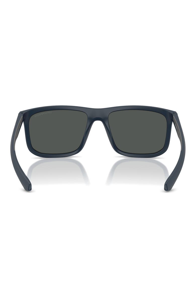 57mm Square Sunglasses, Alternate, color, MATTE BLUE / DARK GREY