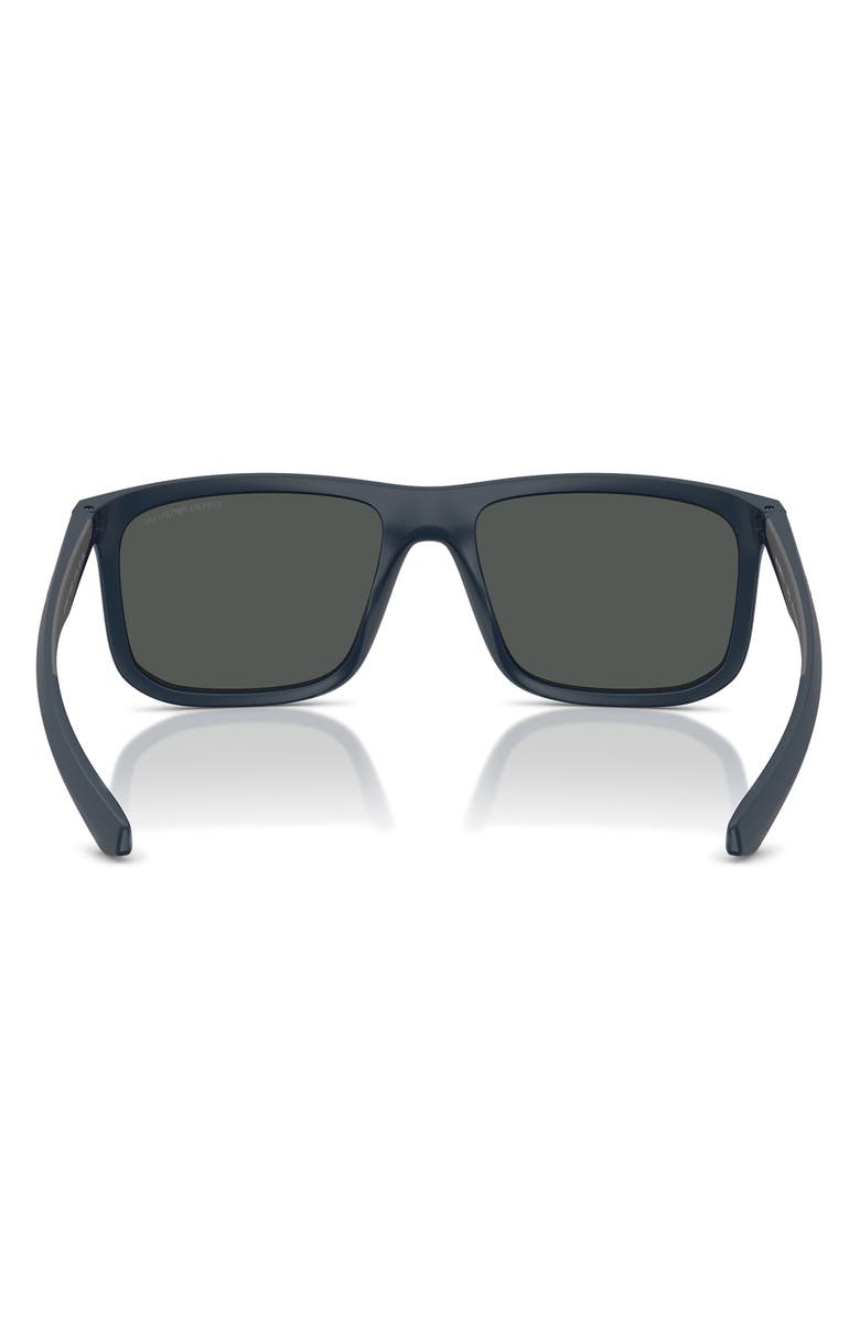 Emporio Armani 57mm Square Sunglasses, Alternate, color, Matte Blue / Dark Grey