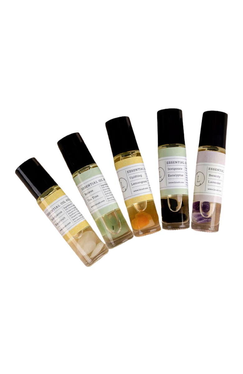 Lizush Essential Oils Roll-On with Crystals Set, Main, color, NO COLOR