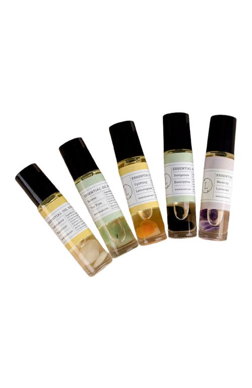 Lizush Essential Oils Roll-on With Crystals Set In Multi
