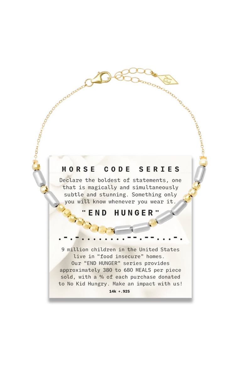 ELLIOT YOUNG Morse Code Chain Bracelet 14K + Sterling, Main, color, Hunger