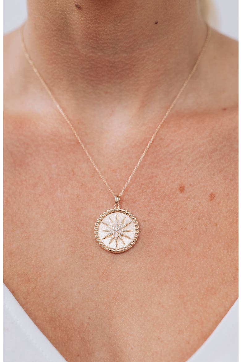 Dew Drop Eve Celestial Burst Medallion Charm, Alternate, color, 14K YELLOW GOLD/ DIAMOND