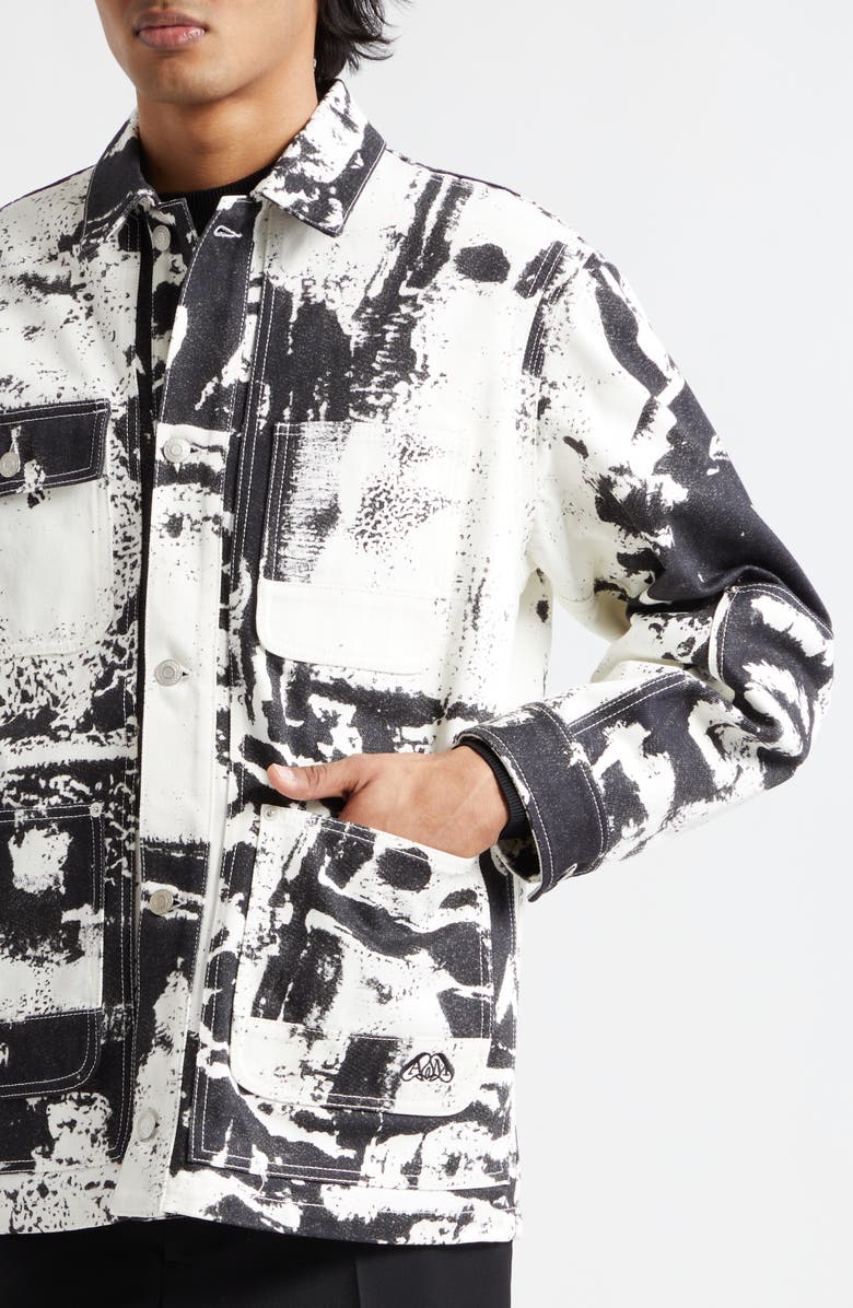 McQueen Fold Print Workwear Denim Chore Coat, Alternate, color,