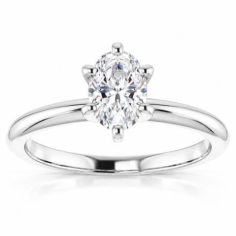 1/2 Ct Oval Solitaire Diamond Engagement Ring Lab Grown Or Gold