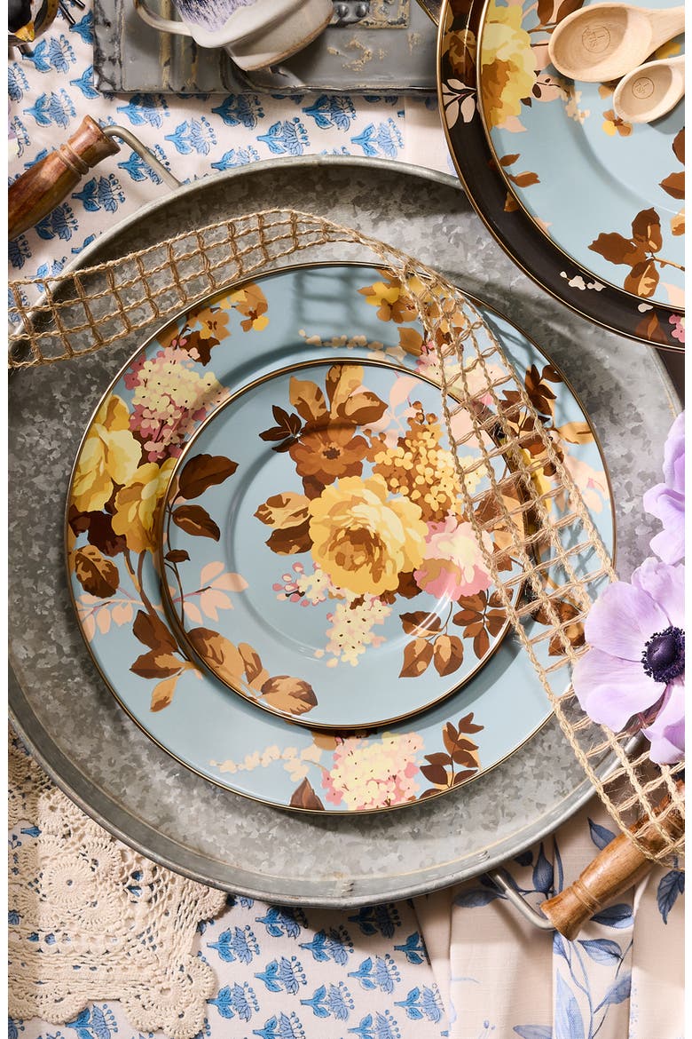 Wild Rose Slate Salad Plate, Alternate, color, BLUE