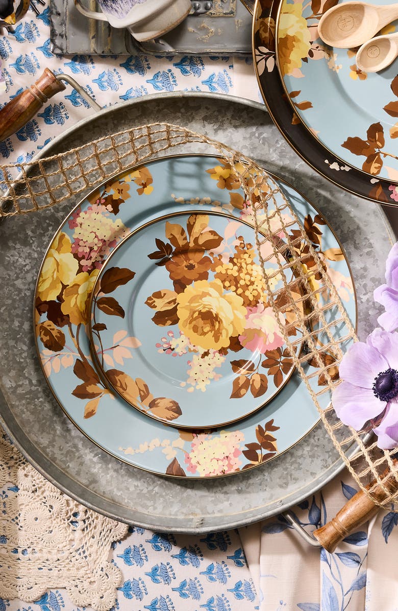 MACKENZIE CHILDS Wild Rose Slate Salad Plate, Alternate, color, Blue