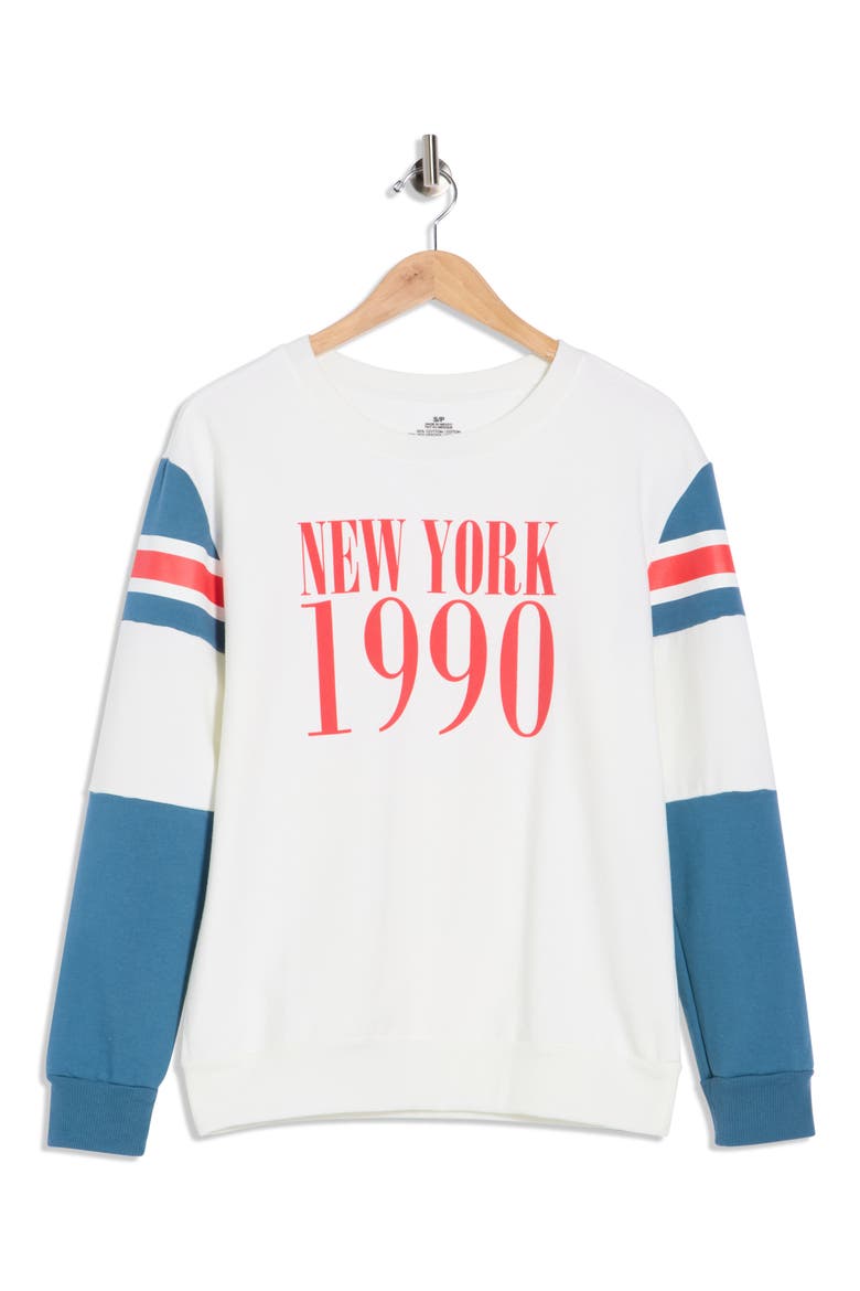 1990 New York Sports Club Graphic Sweatshirt, Alternate, color, WHITE MULTI